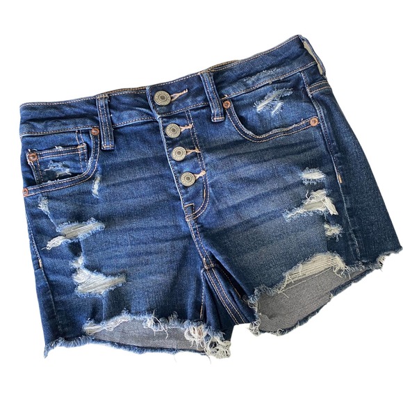 American Eagle Outfitters Pants - American Eagle Next Level Stretch High Rise Jean Shorts Distressed Size 4